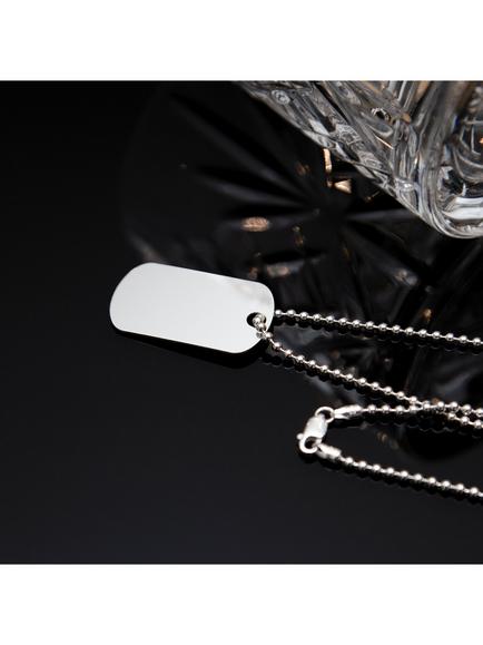 Hoxton London Men's Dog Tag Chain Necklace, Silver - view 2, Silver
