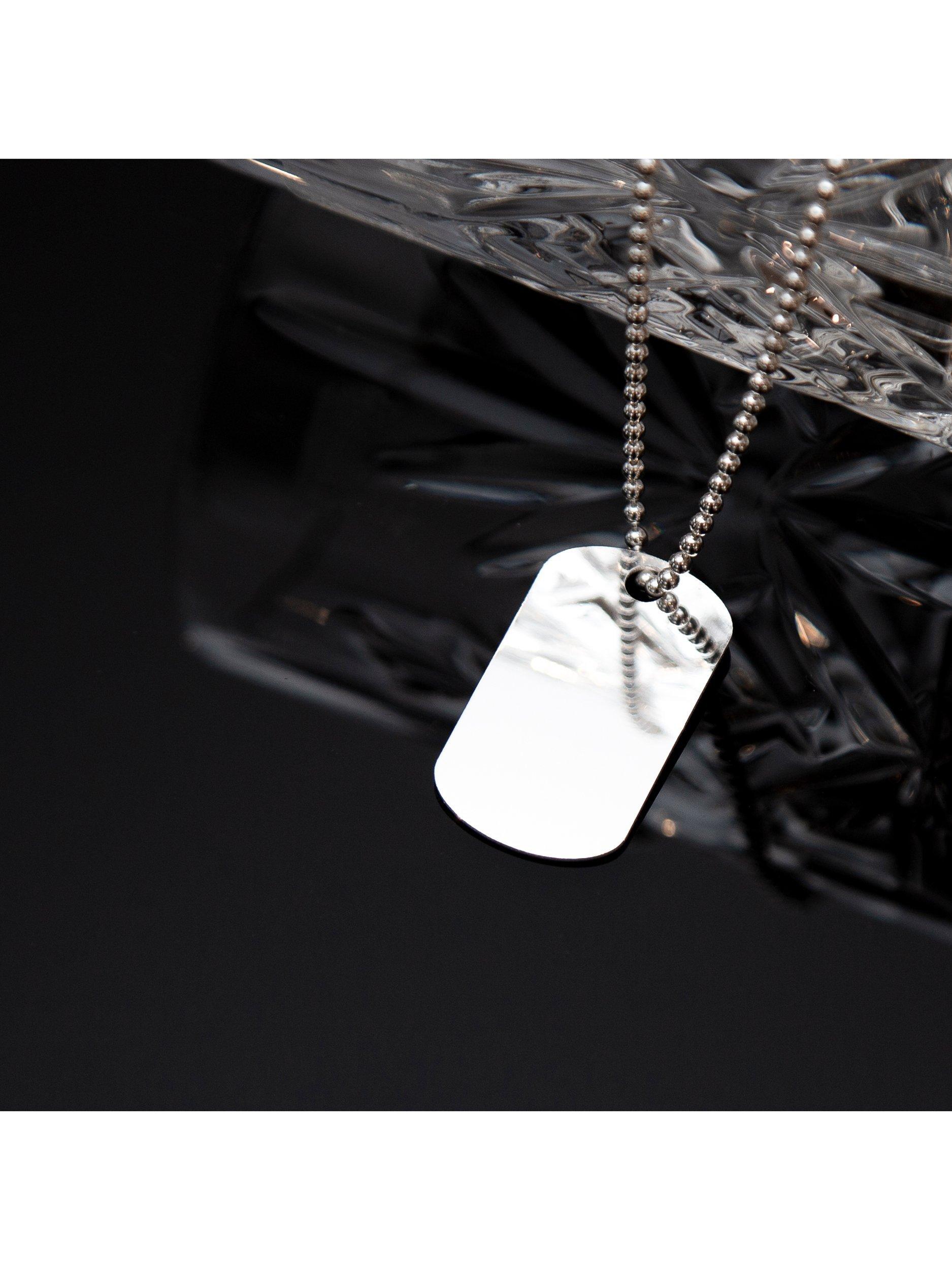 Product image 3 of 4, which shows Hoxton London Men's Dog Tag Chain Necklace, Silver