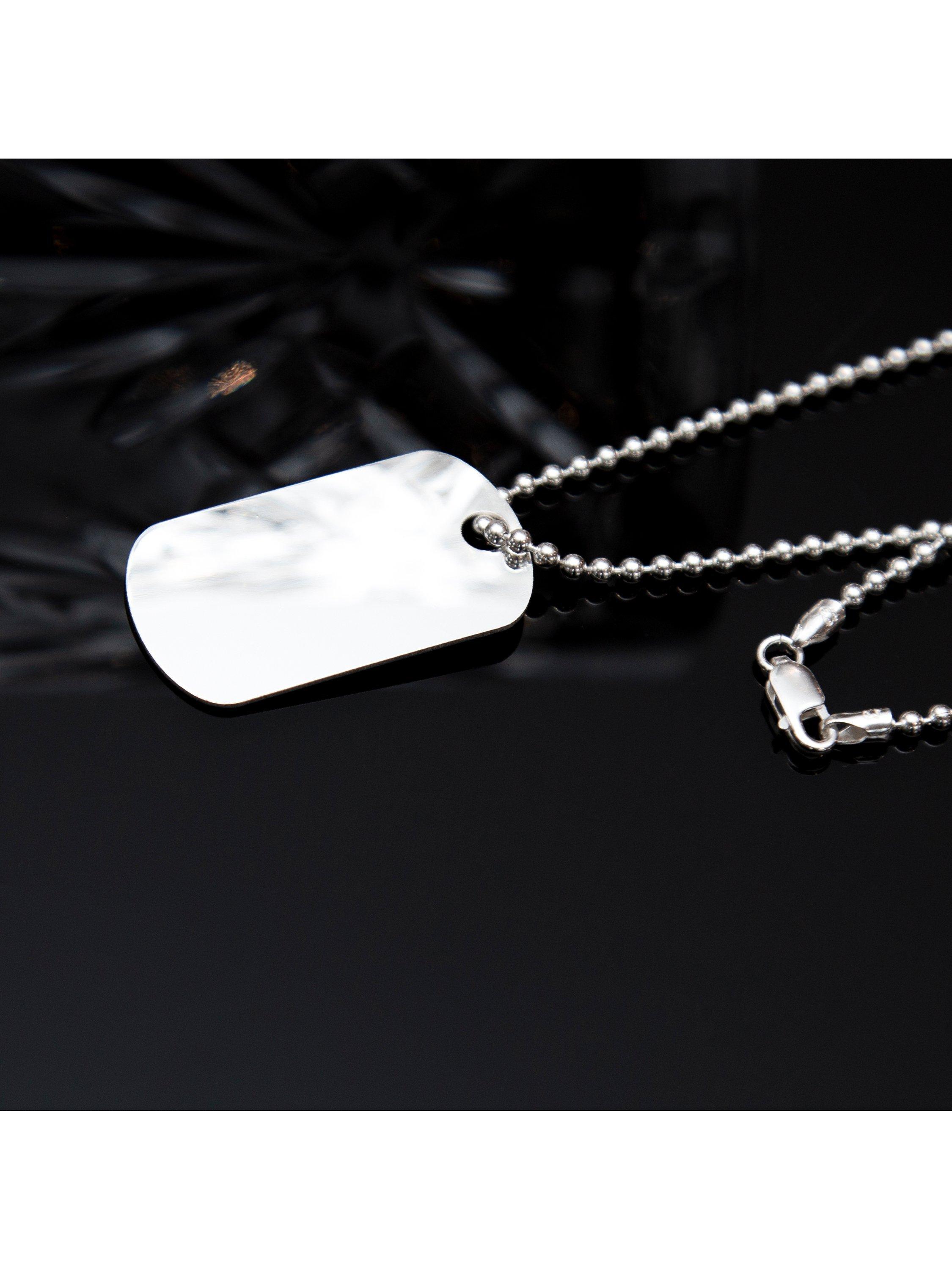 Product image 4 of 4, which shows Hoxton London Men's Dog Tag Chain Necklace, Silver