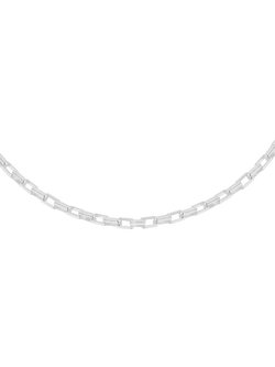 Hoxton London Men's Rectangle Belcher Chain, Silver, Silver
