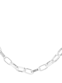 Hoxton London Men's Extra Large Paperclip Chain Necklace, Silver, Silver