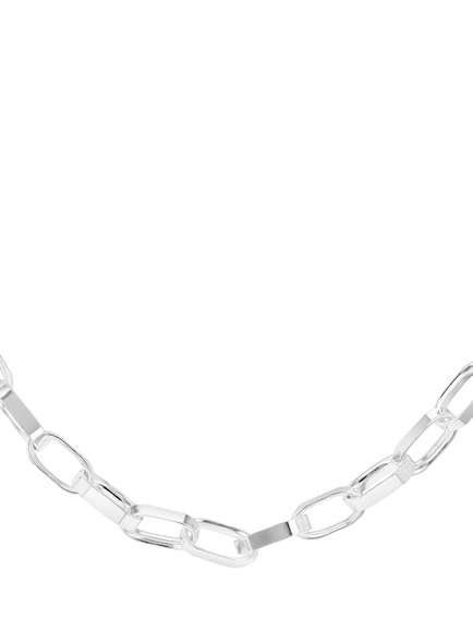 Hoxton London Men's Extra Large Paperclip Chain Necklace, Silver, Silver