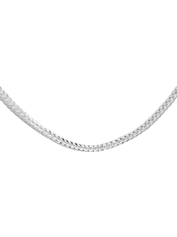 Hoxton London Men's Square Franco Chain Necklace, Silver, Silver