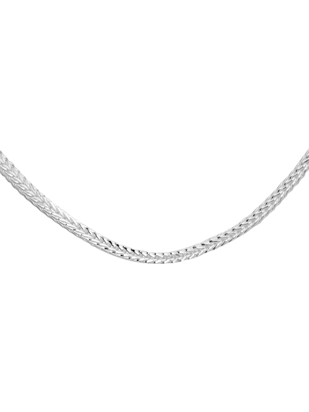 Hoxton London Men's Square Franco Chain Necklace, Silver, Silver