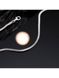 Hoxton London Men's Square Franco Chain Necklace, Silver - view 2, Silver