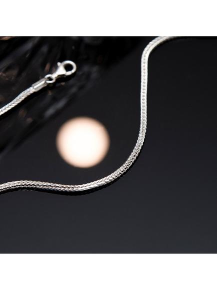 Hoxton London Men's Square Franco Chain Necklace, Silver - view 2, Silver
