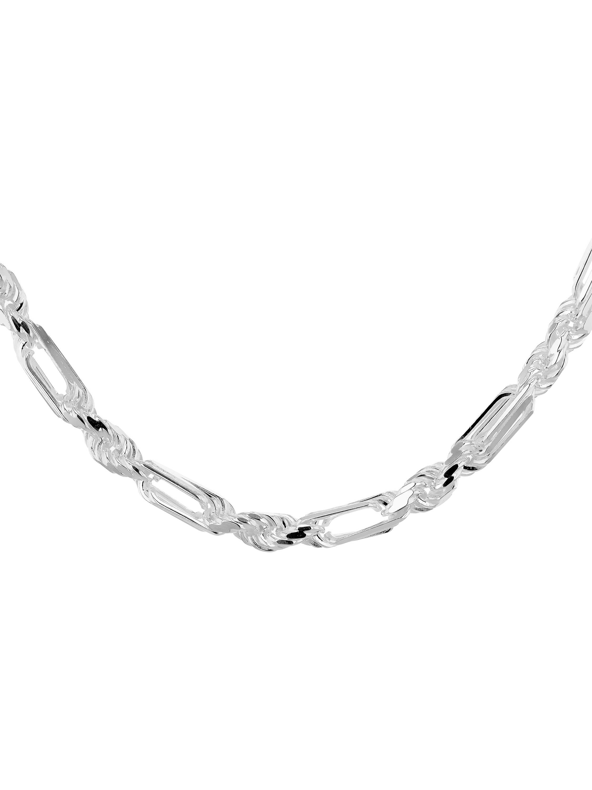 Product image 1 of 4, which shows Hoxton London Men's Figaro Rope Chain Necklace, Silver