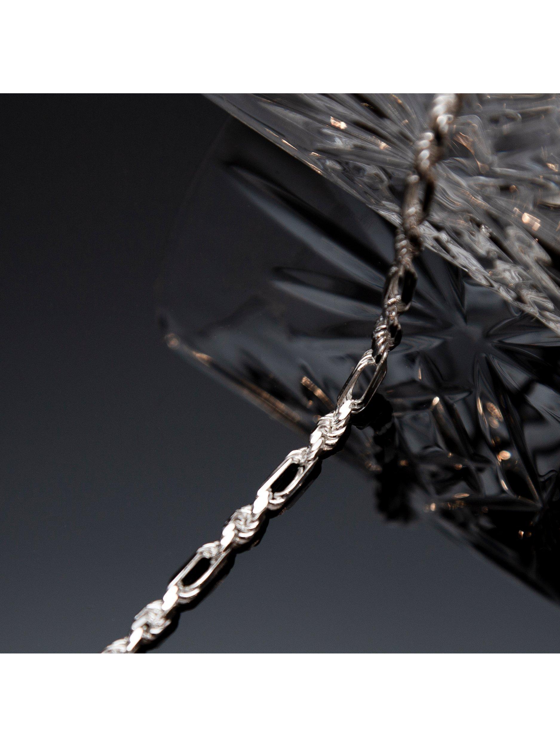 Product image 2 of 4, which shows Hoxton London Men's Figaro Rope Chain Necklace, Silver