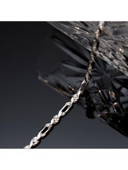 Hoxton London Men's Figaro Rope Chain Necklace, Silver - view 2, Silver