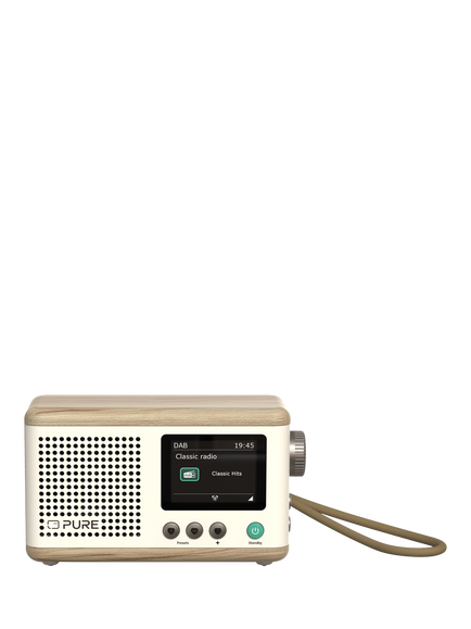 Pure Classic Mini DAB+/FM Bluetooth Portable Radio, Cream/Oak