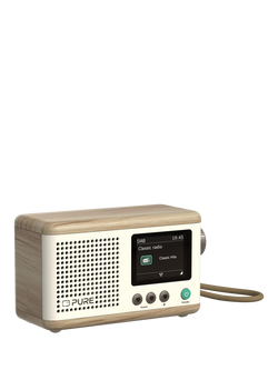 Pure Classic Mini DAB+/FM Bluetooth Portable Radio - view 2, Cream/Oak