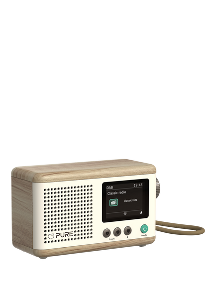 Pure Classic Mini DAB+/FM Bluetooth Portable Radio - view 2, Cream/Oak