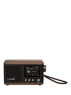 Pure Classic Mini DAB+/FM Bluetooth Portable Radio, Black/Walnut