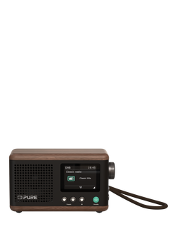 Pure Classic Mini DAB+/FM Bluetooth Portable Radio, Black/Walnut