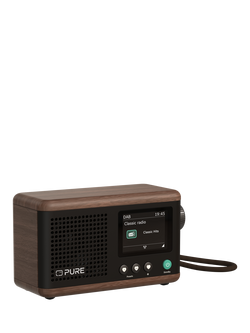 Pure Classic Mini DAB+/FM Bluetooth Portable Radio - view 2, Black/Walnut