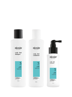 Nioxin Pro Clinical Scalp + Hair Thickening System Kit 3 for Coloured Or Dry Damaged Hair with Light Thinning, 