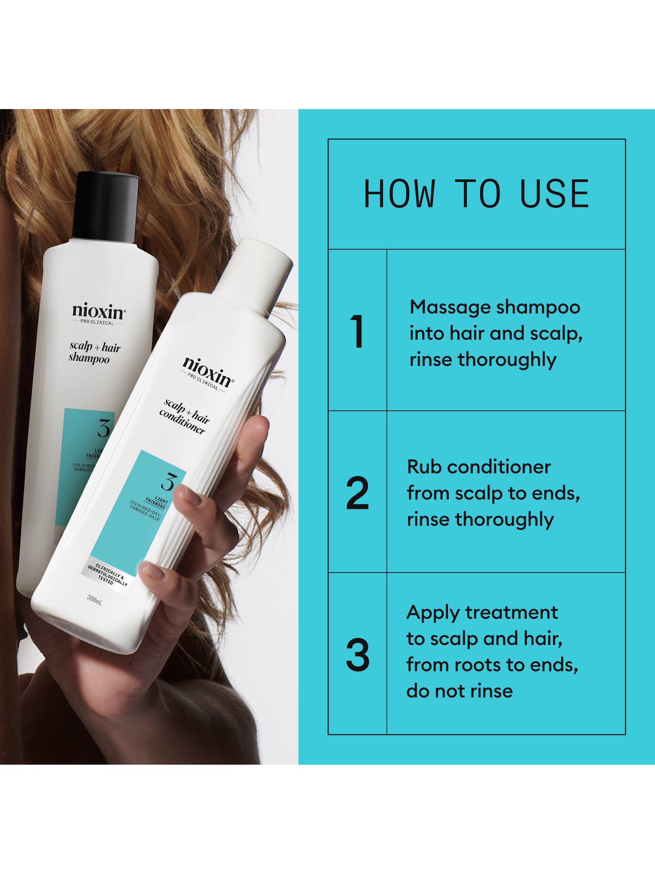 Product image 6 of 11, which shows Nioxin Pro Clinical Scalp + Hair Thickening System Kit 3 for Coloured Or Dry Damaged Hair with Light Thinning