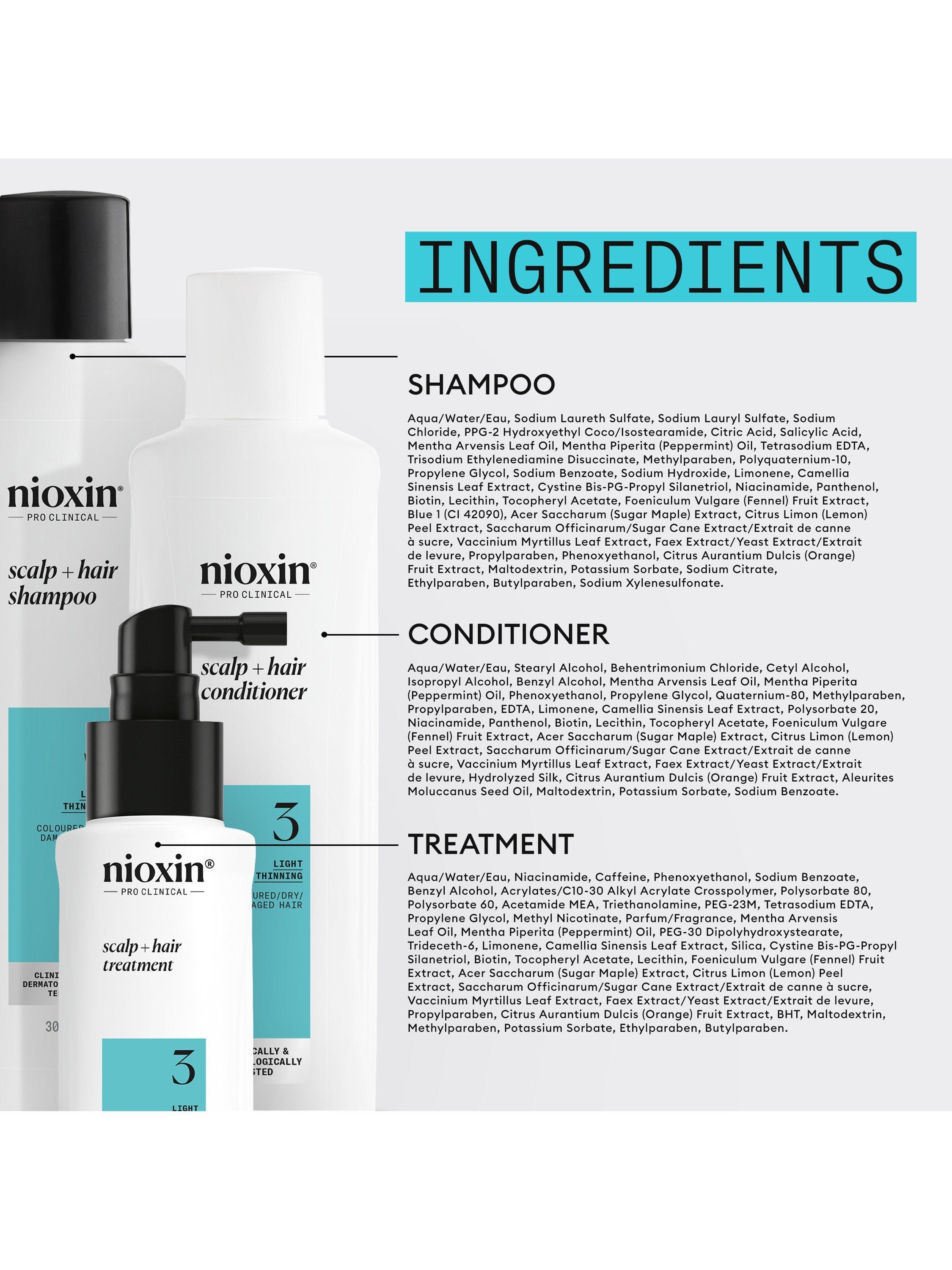 Product image 10 of 11, which shows Nioxin Pro Clinical Scalp + Hair Thickening System Kit 3 for Coloured Or Dry Damaged Hair with Light Thinning