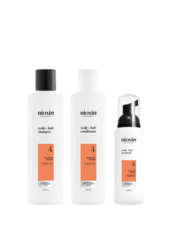 Nioxin Pro Clinical Scalp + Hair Thickening System Kit 4 for Coloured Or Dry Damaged Hair with Progressed Thinning, 