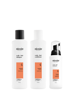 Nioxin Pro Clinical Scalp + Hair Thickening System 4 Trial Kit for Coloured Or Dry Damaged Hair with Progressed Thinning, 