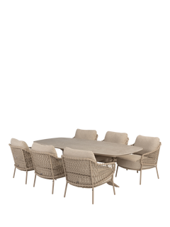 4 Seasons Outdoor Sardinia & Nevada 6-Seater Garden Low Dining Set, Latte