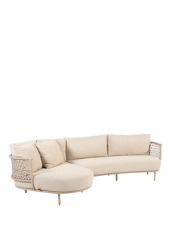 4 Seasons Outdoor Sardinia 3-Seater Garden Chaise Set, Latte, Latte