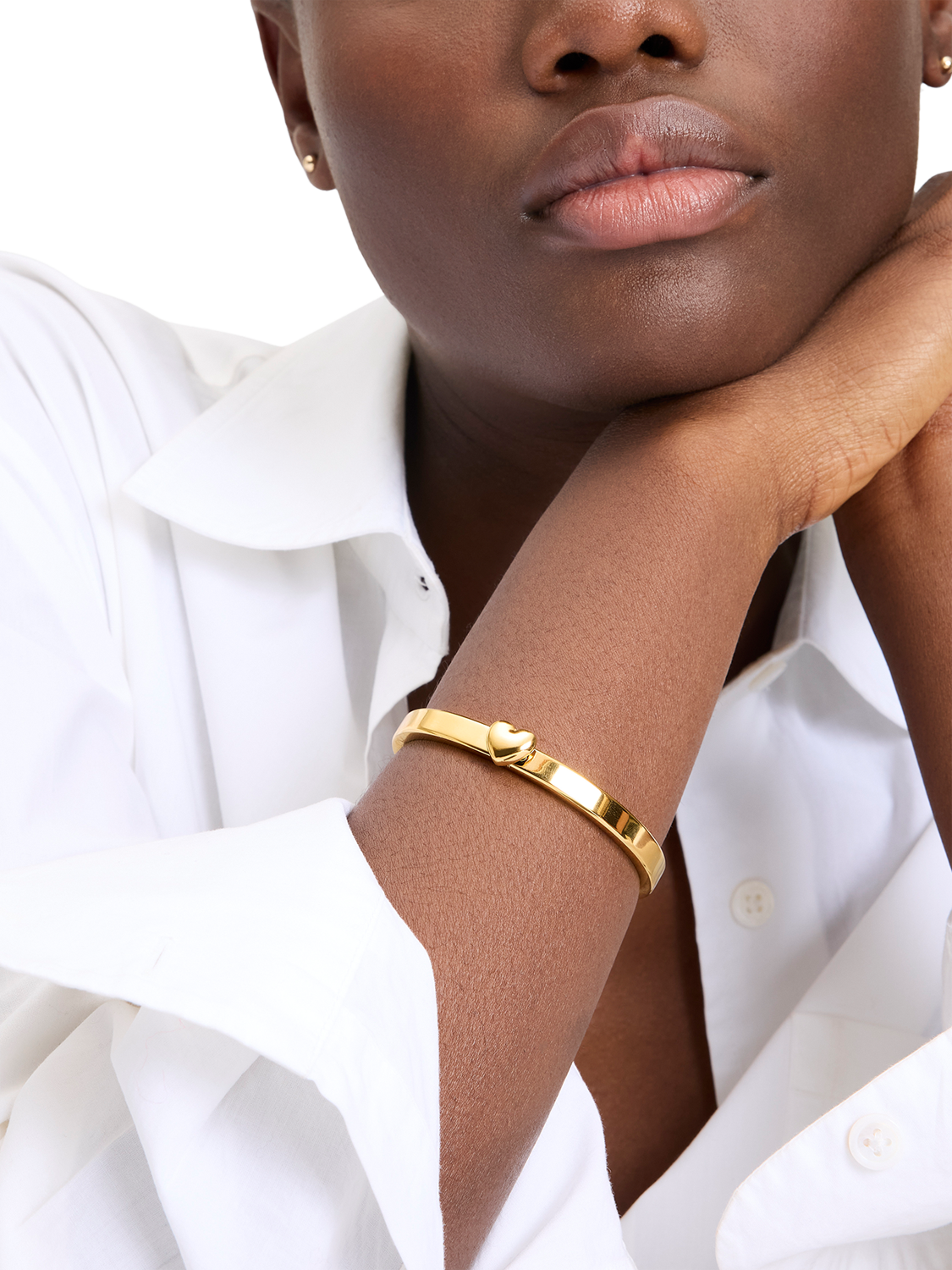 Product image 2 of 3, which shows kate spade new york Polished Heart Bangle, Gold