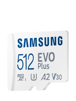 Samsung EVO Plus UHS-1, Class 10, microSDXC card, up to 160MB/s Read Speed, 512GB - view 2, White