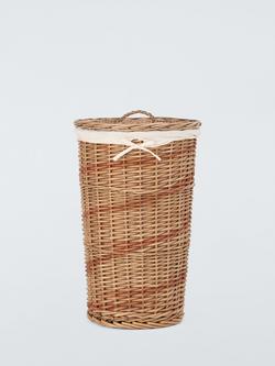 John Lewis Round Wicker Laundry Basket, Natural/Dark Brown, Natural/Dark Brown