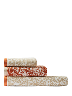 William Morris At Home Strawberry Thief Towel, Linen Rust, Linen Rust