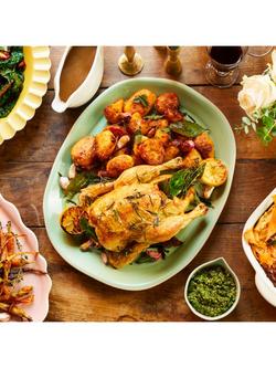 Jamie Oliver Big Love Feast Oblong Stoneware Platter, 41cm, Green - view 2, Multi