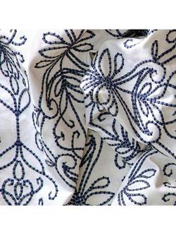 Harlequin Java Linen Furnishing Fabric - view 2, Denim/Pearl