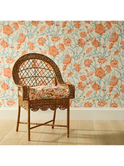 Harlequin Tree Tops Furnishing Fabric - view 2, Baked Terracotta/Azu