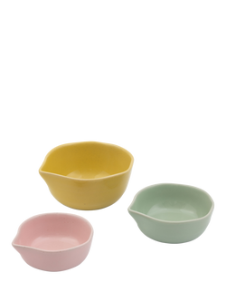 Jamie Oliver Big Love Nesting Stoneware Pinch-Me Pots, Set of 3, Multi, Multi