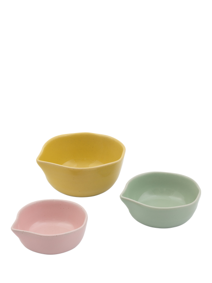 Jamie Oliver Big Love Nesting Stoneware Pinch-Me Pots, Set of 3, Multi, Multi