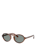 Giorgio Armani 0AR8219U Oval Sunglasses, Striped Brown/Grey