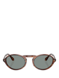 Giorgio Armani 0AR8219U Oval Sunglasses, Striped Brown/Grey