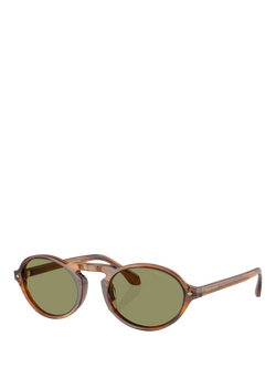 Giorgio Armani 0AR8219U Oval Sunglasses, Striped Honey/Green, Striped Honey/Green