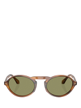 Giorgio Armani 0AR8219U Oval Sunglasses, Striped Honey/Green