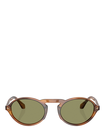 Giorgio Armani 0AR8219U Oval Sunglasses, Striped Honey/Green - view 2, Striped Honey/Green
