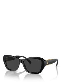 CHANEL Polarised Rectangular Sunglasses 0CH5516, Black, Black