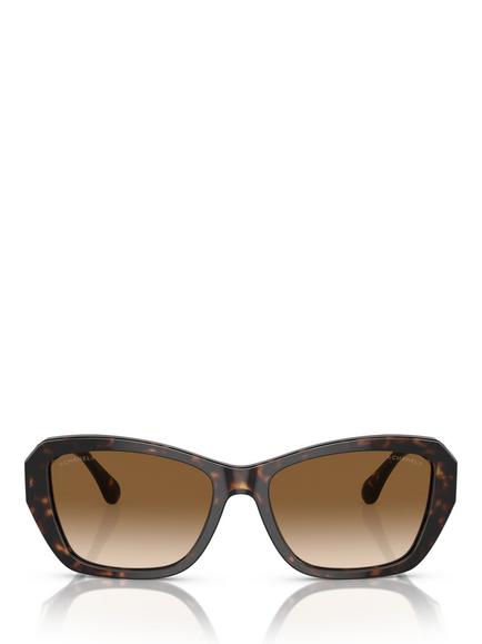 CHANEL Rectangular Sunglasses CH5516, Dark Havana - view 2, Dark Havana