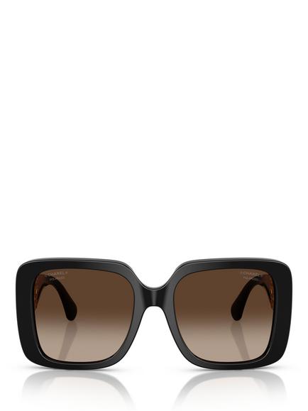 CHANEL Polarised Square Sunglasses CH5532, Black - view 2, Black