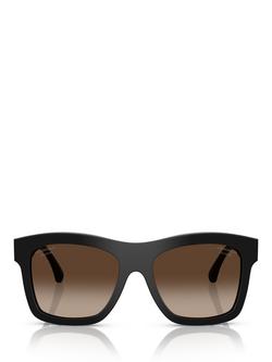 CHANEL Rectangular Polarised Sunglasses CH5533, Black - view 2, Black