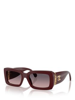 CHANEL Rectangular Sunglasses CH5534, Bordeaux, Bordeaux