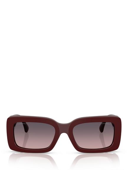 CHANEL Rectangular Sunglasses CH5534, Bordeaux - view 2, Bordeaux