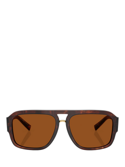 Dolce & Gabbana DG4403 Men's Rectangular Sunglasses, Dark Red Brown/Brown - view 2, Dark Red Brown/Brown