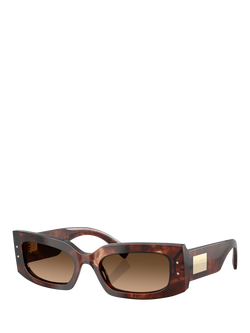 Dolce & Gabbana DG4479 Women's Rectangular Sunglasses, Dark Red Havana, Dark Red Havana