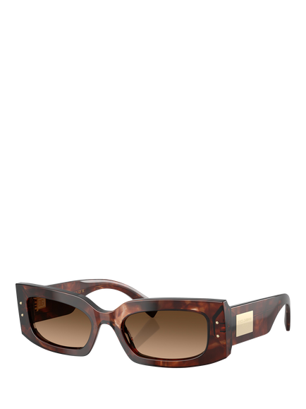 Dolce & Gabbana DG4479 Women's Rectangular Sunglasses, Dark Red Havana, Dark Red Havana
