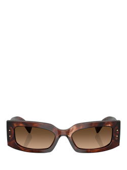 Dolce & Gabbana DG4479 Women's Rectangular Sunglasses, Dark Red Havana - view 2, Dark Red Havana